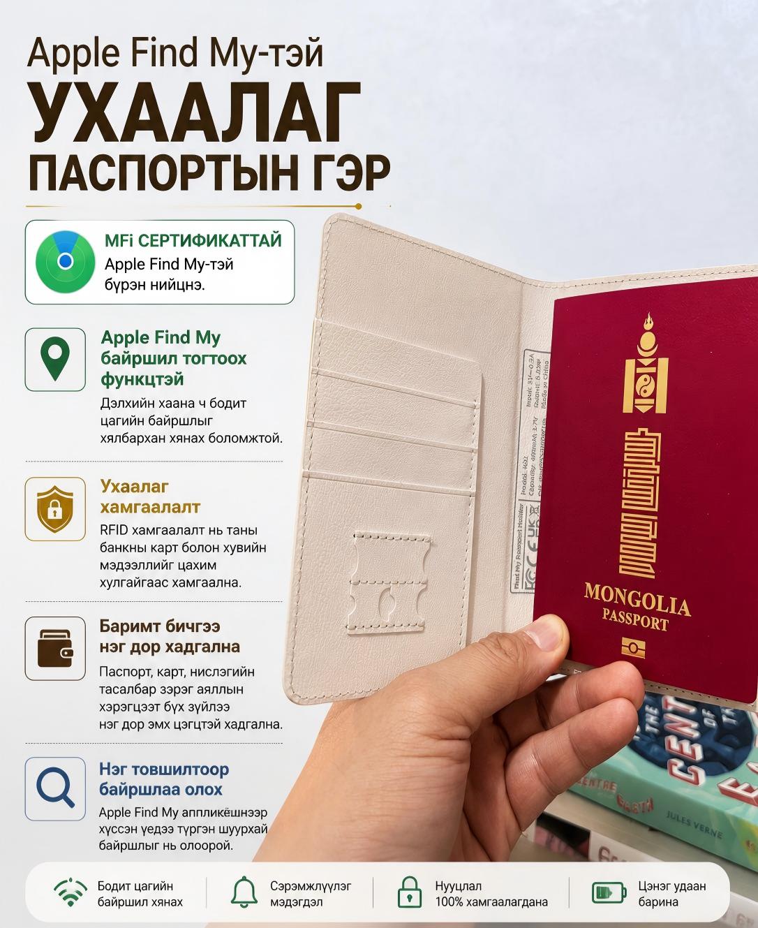 Сүүн цагаан өнгөтэй ухаалах паспортын гэр